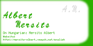 albert mersits business card